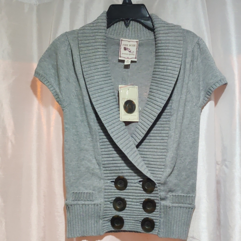 NWT PINK Rose Grey sweater top